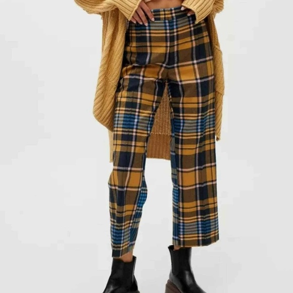 Urban Outfitters Pants - 🖤 New Urban Outfitters Claire Blue Yellow Plaid Y2K Pants🖤